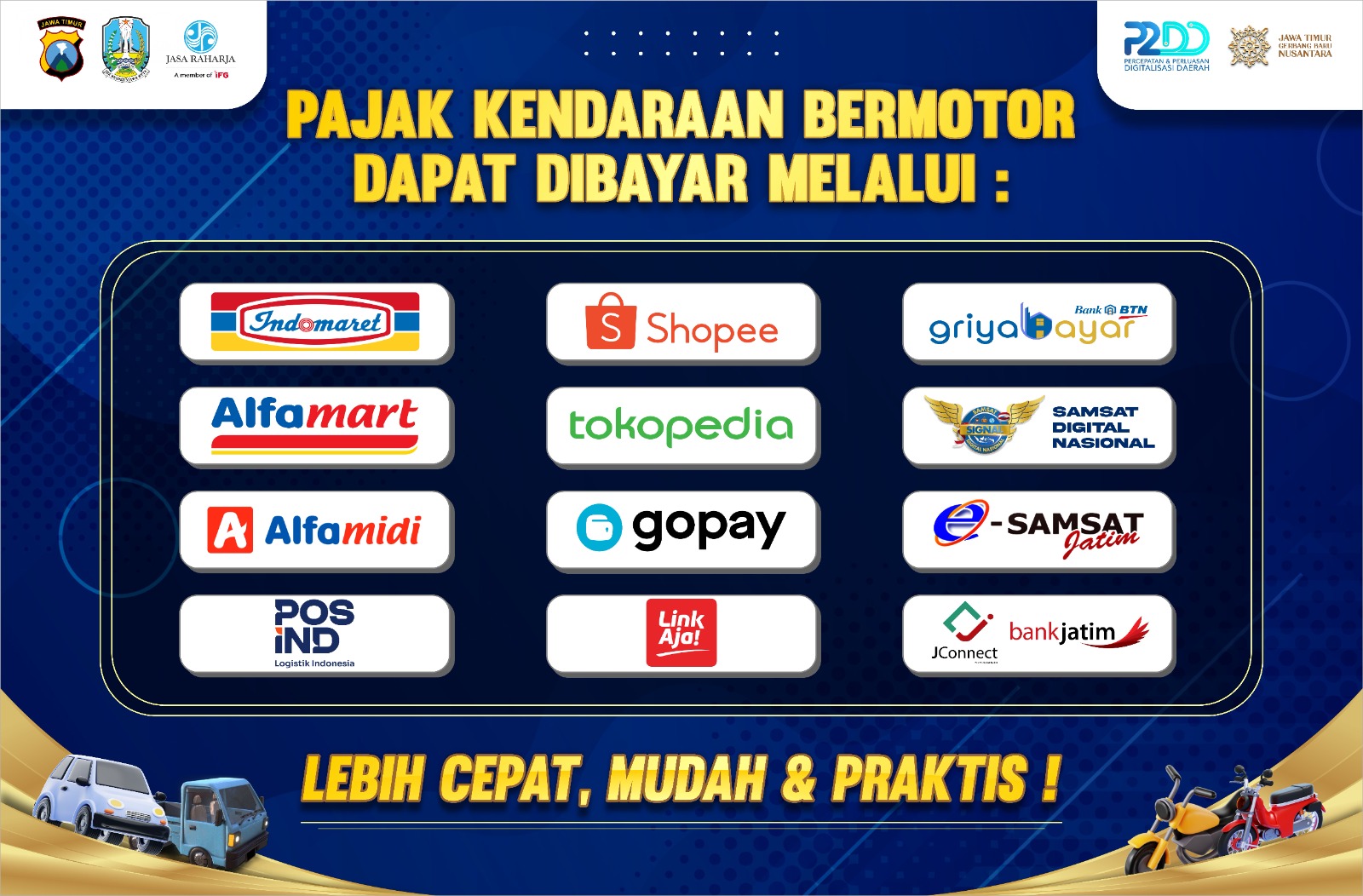 Gambar : Bayar Pajak Kendaraan Kini Bisa Lewat Indomaret hingga GoPay