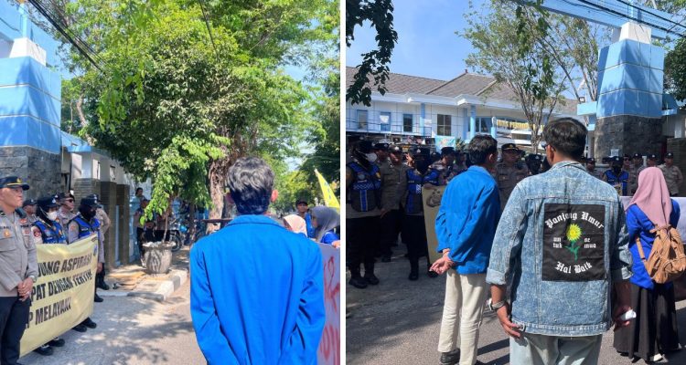 Foto : Demo PMII di Halaman Dinas Pendidikan Lamongan