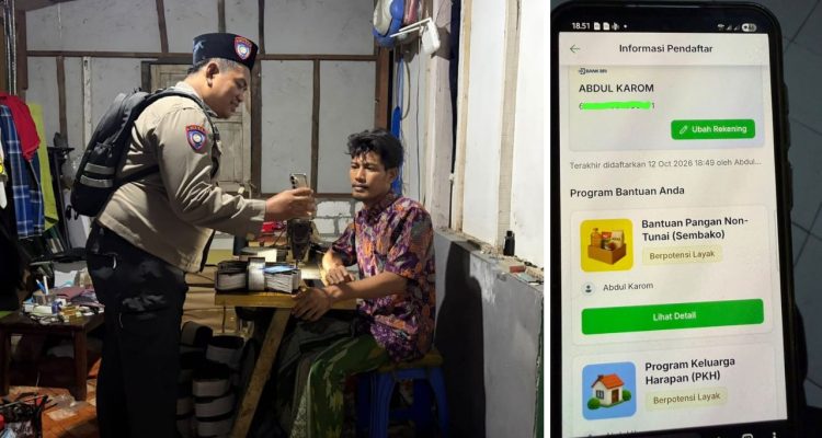 Foto : Dokumentasi Bhabinkamtibmas Lamongan Hadir Bantu Warga Kesulitan Ekonomi