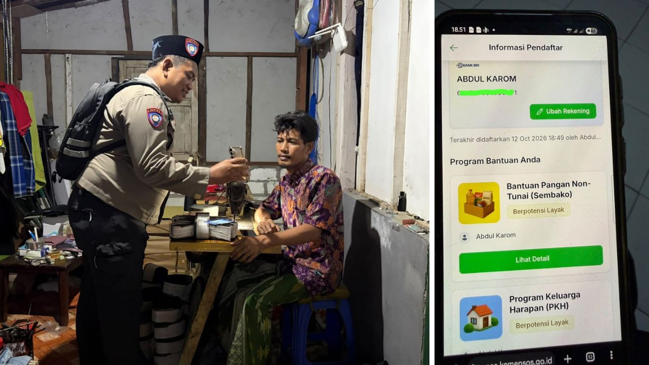 Foto : Dokumentasi Bhabinkamtibmas Lamongan Hadir Bantu Warga Kesulitan Ekonomi